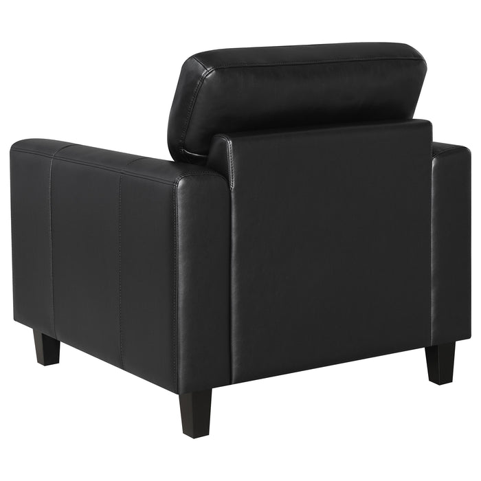 Scotland Faux Leather Upholstered Track Arm Chair Black