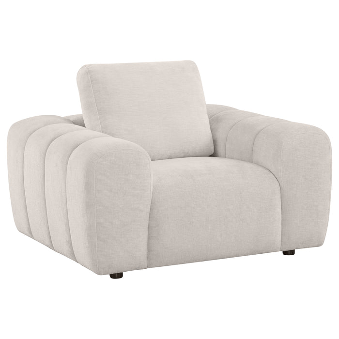 Burnett 3-piece Chenille Upholstered Sofa Set Ivory