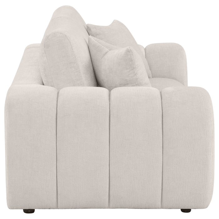 Burnett Chenille Upholstered Wide Arm Loveseat Ivory