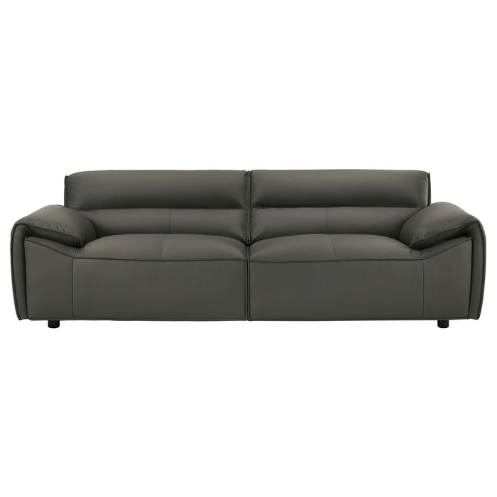 Buxton Top Grain Leather Upholstered Sofa Graphite