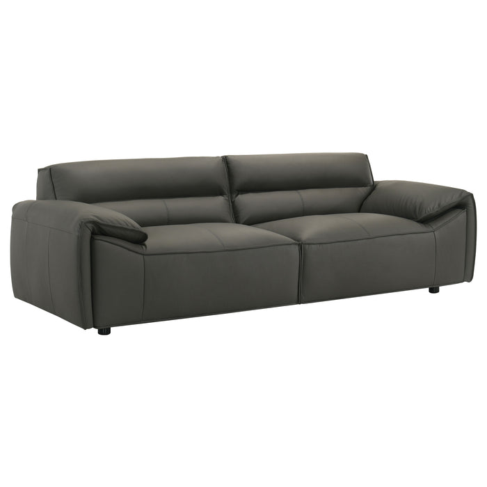 Buxton 2-piece Leather Upholstered Sofa Set Graphite