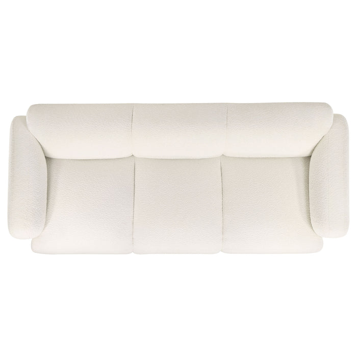 Dorset Fabric Upholstered Round Track Arm Sofa White