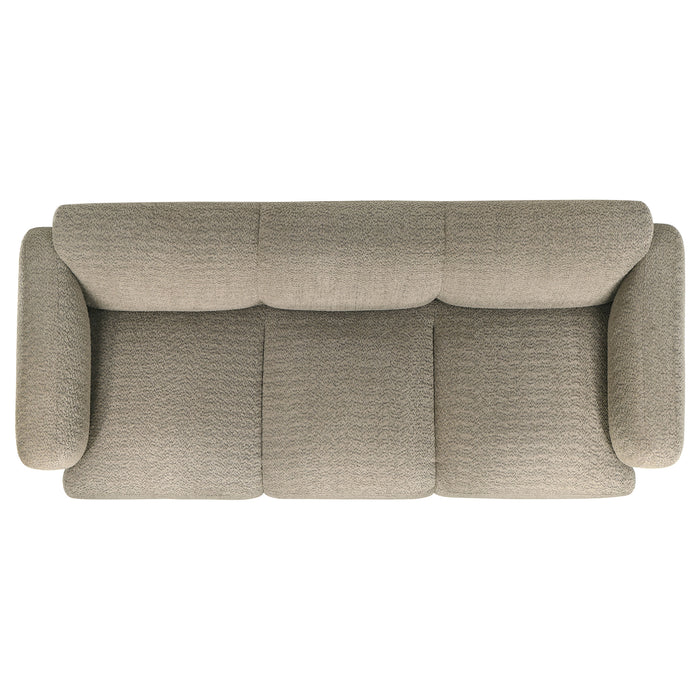 Dorset Fabric Upholstered Round Track Arm Sofa Brown
