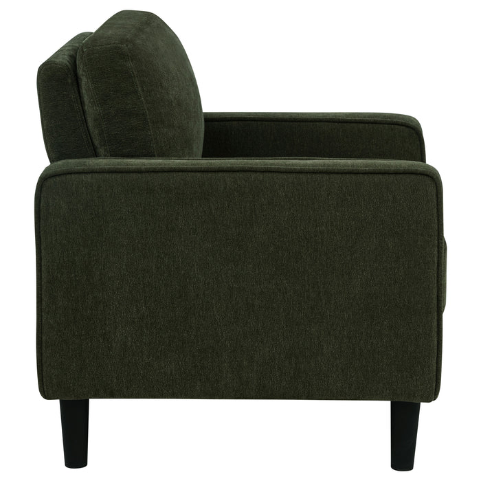 Ruth Fabric Upholstered Track Arm Accent Chair Matcha Green
