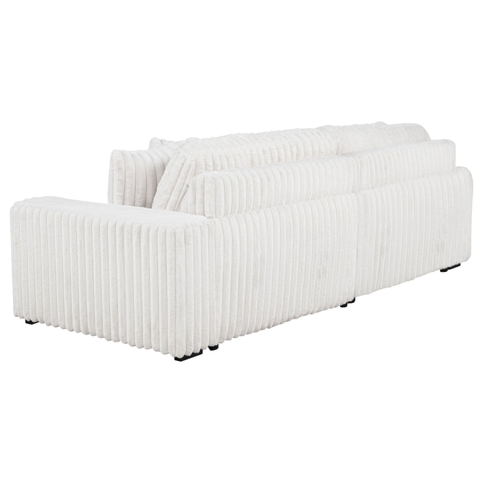 Jacana Corduroy Upholstered Dual Power Chaise Sofa Ivory