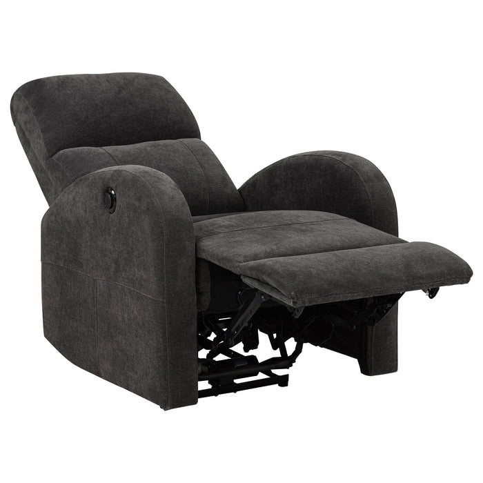 Grant Fabric Upholstered Power Recliner Chair Charcoal Grey
