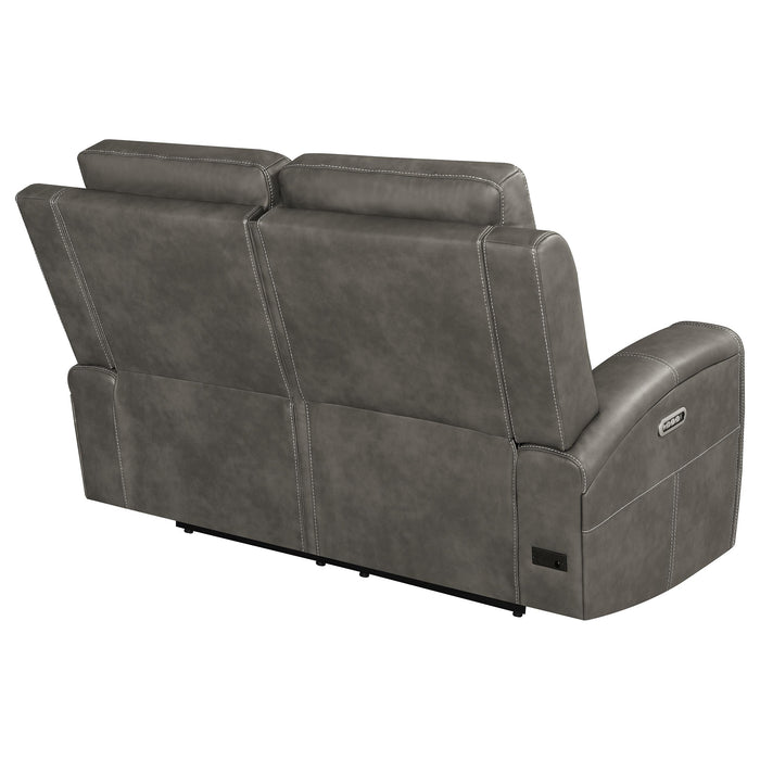 Brickston Triple Power Reclining Loveseat Charcoal