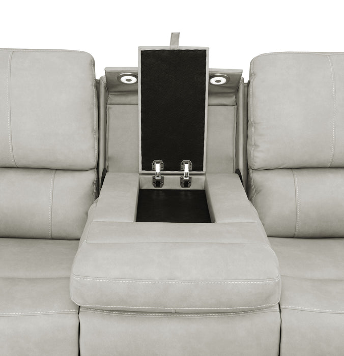 Brickston Triple Power Reclining Sofa Grey