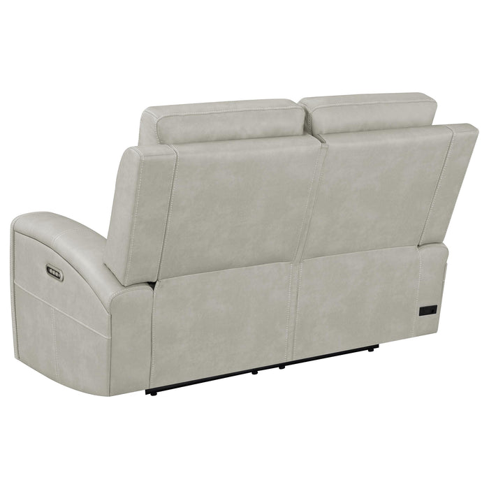 Brickston Triple Power Reclining Loveseat Grey