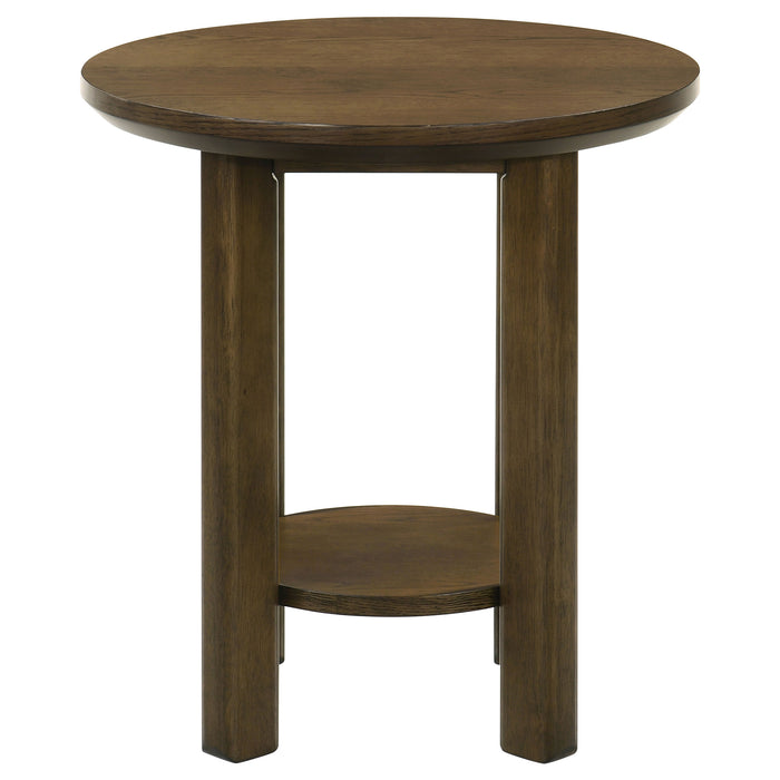 Ottowa 2-piece Round Wood Coffee Table Set Brown