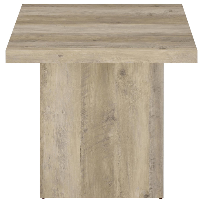 Devar 2-piece Square Coffee End Table Set Distressed Pine