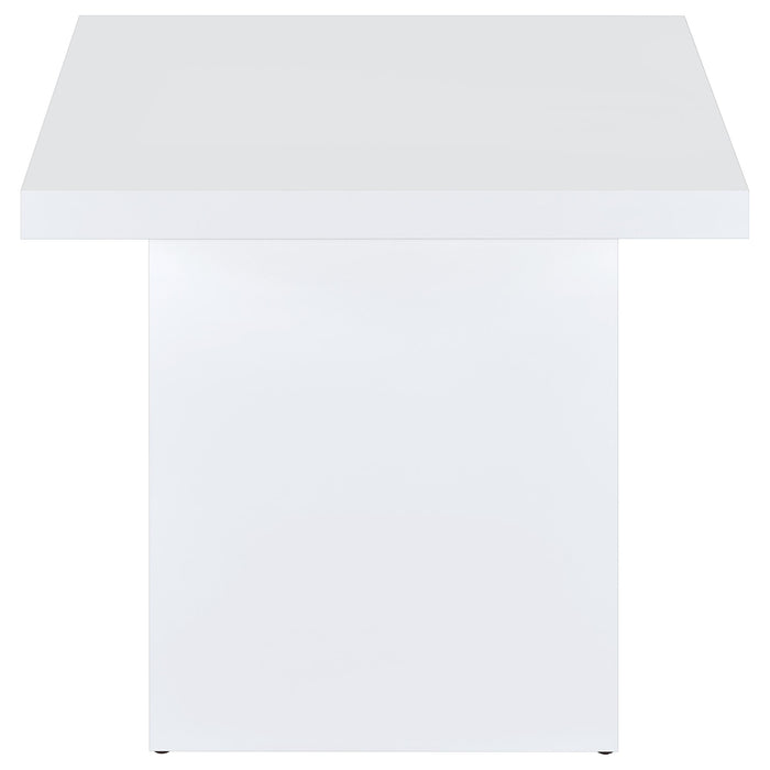 Devar 2-piece Square Coffee End Table Set White High Gloss