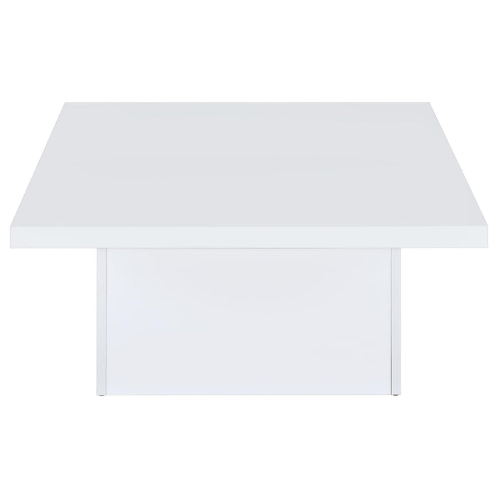 Devar 2-piece Square Coffee End Table Set White High Gloss