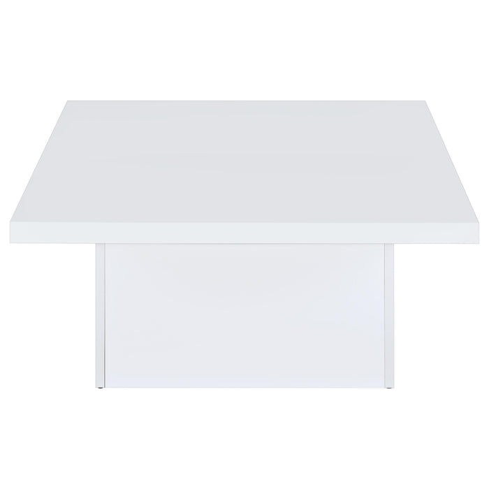 Devar 2-piece Square Coffee End Table Set White High Gloss