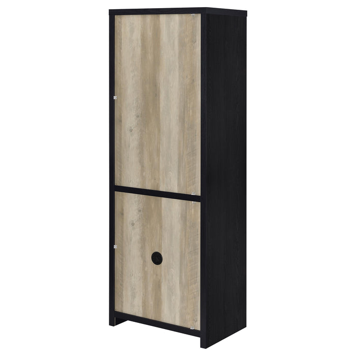 Denison 67-inch 2-door Media Tower Storage Cabinet Black