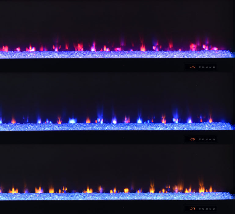 Deiter 79-inch TV Stand Fireplace Media Console Black