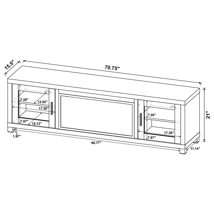 Havering 71-inch TV Stand Fireplace Media Console Dark Pine