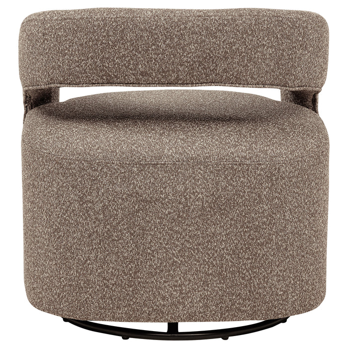 Westhill Boucle Upholstered Swivel Accent Chair Rocky Road