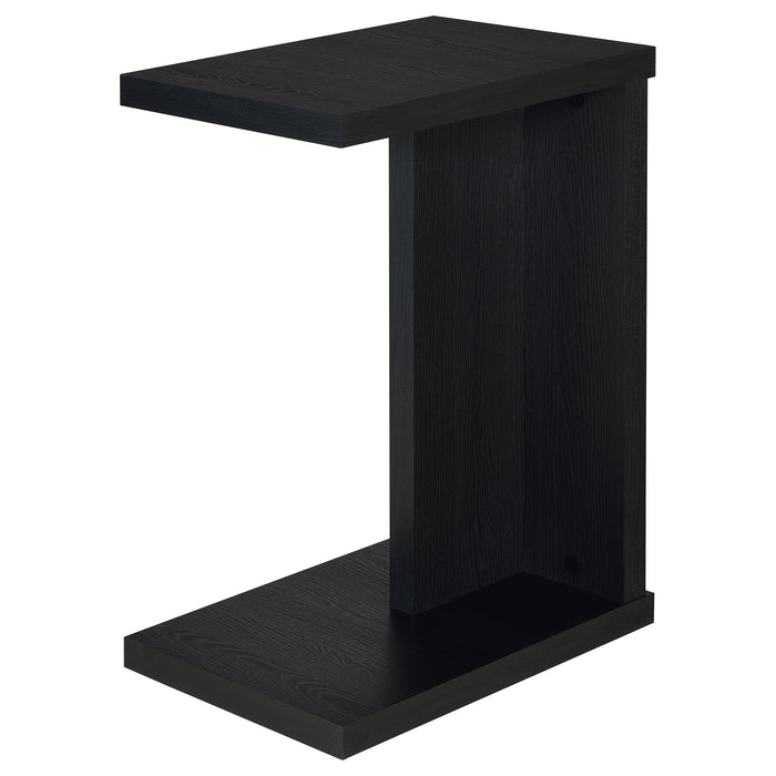 Clower Engineered Wood C-Shaped Sofa Side Table Black