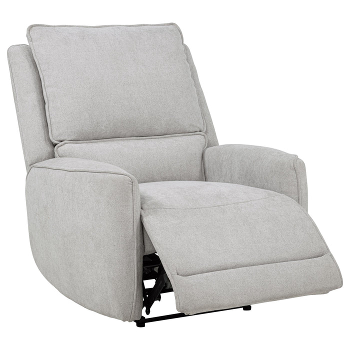 Sylmar Chenille Upholstered Power Recliner Dove Grey