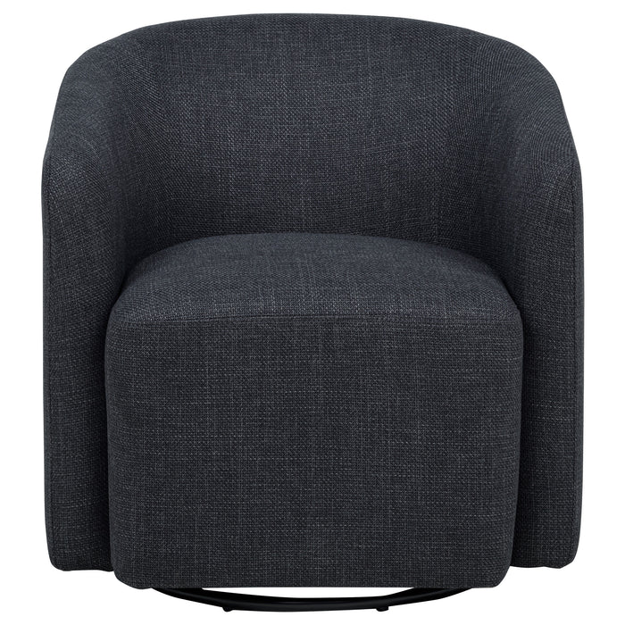 Mossbrook Fabric Upholstered Swivel Accent Chair Anthracite