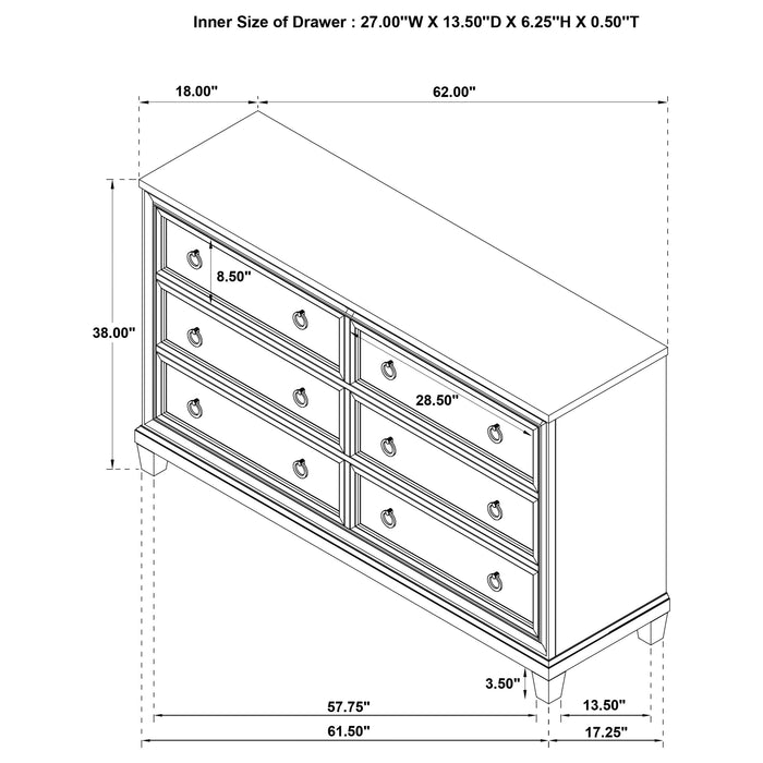 Pembroke 4-piece Queen Bedroom Set Washed Oak