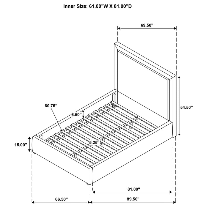 Lawson 54-inch Upholstered Queen Platform Bed Mushroom