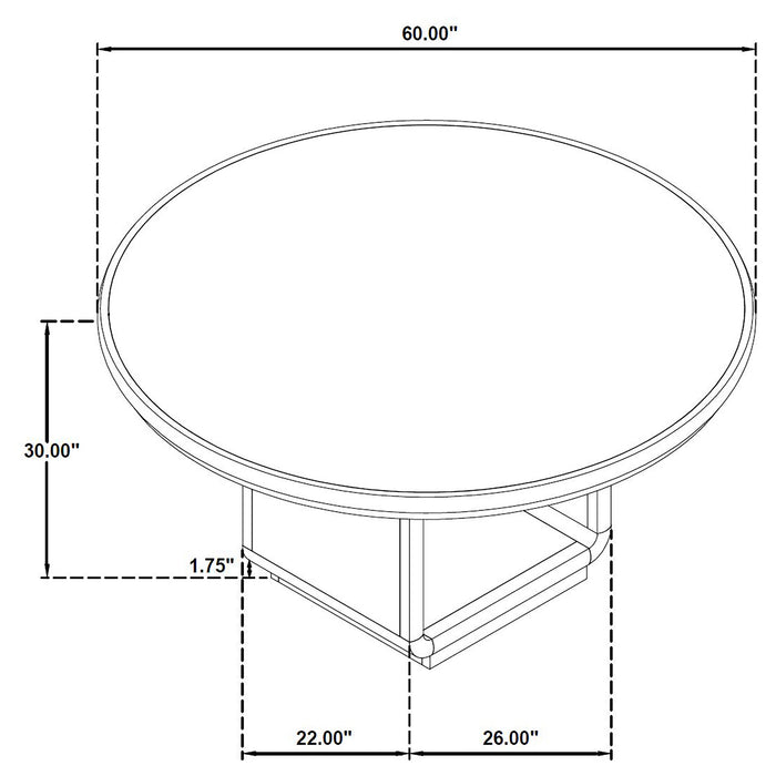 Leandro 60-inch Round Dining Table Burnished Black
