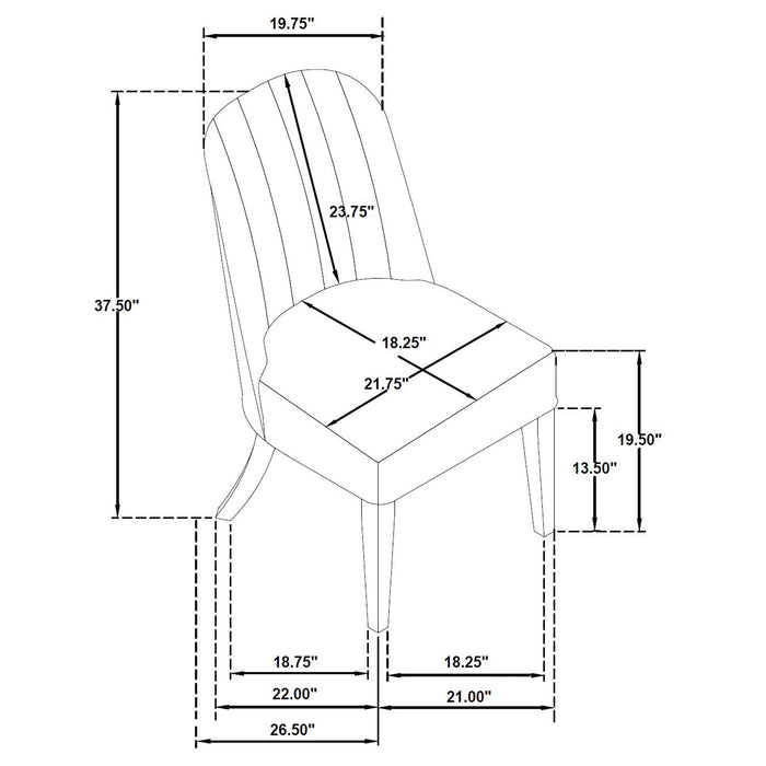 Leandro 7-piece Round Dining Table Set Burnished Black