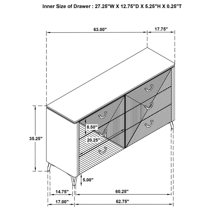 Cassia 5-piece Eastern King LED Bedroom Set White High Gloss