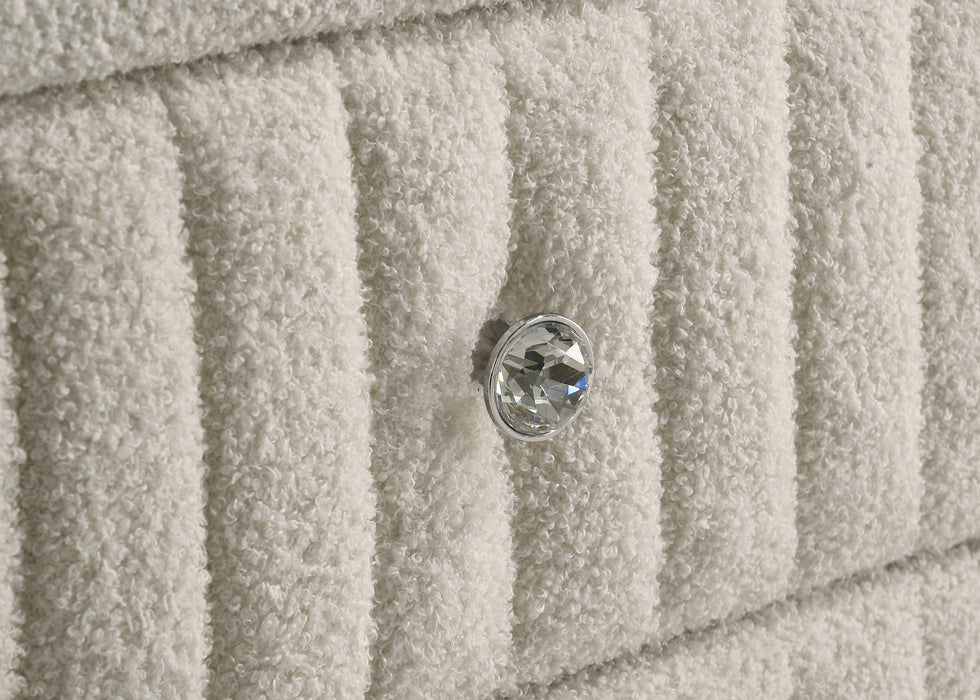 Sonya 5-drawer Upholstered Bedroom Chest of Drawers Ivory