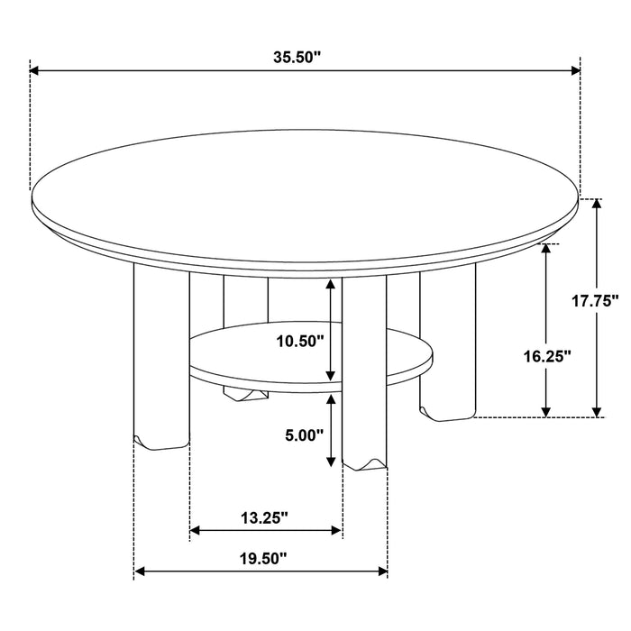 Ottowa 2-piece Round Wood Coffee Table Set Light Oak