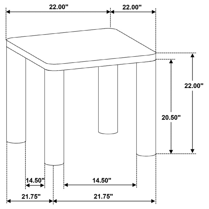 Castlewood Engineered Wood Accent Side End Table Washed Oak