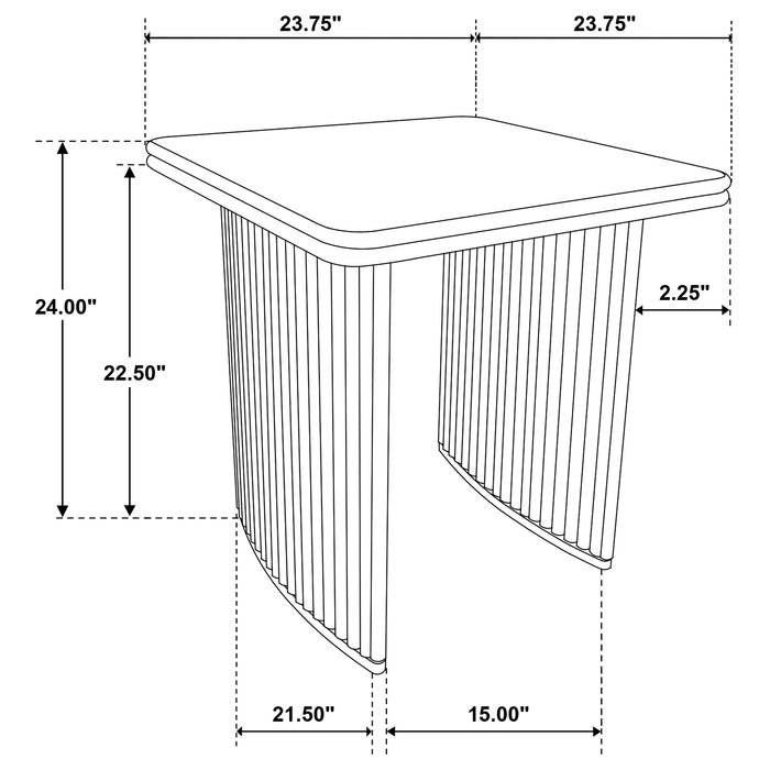 Adina Square Wood Side End Table Distressed Light Brown