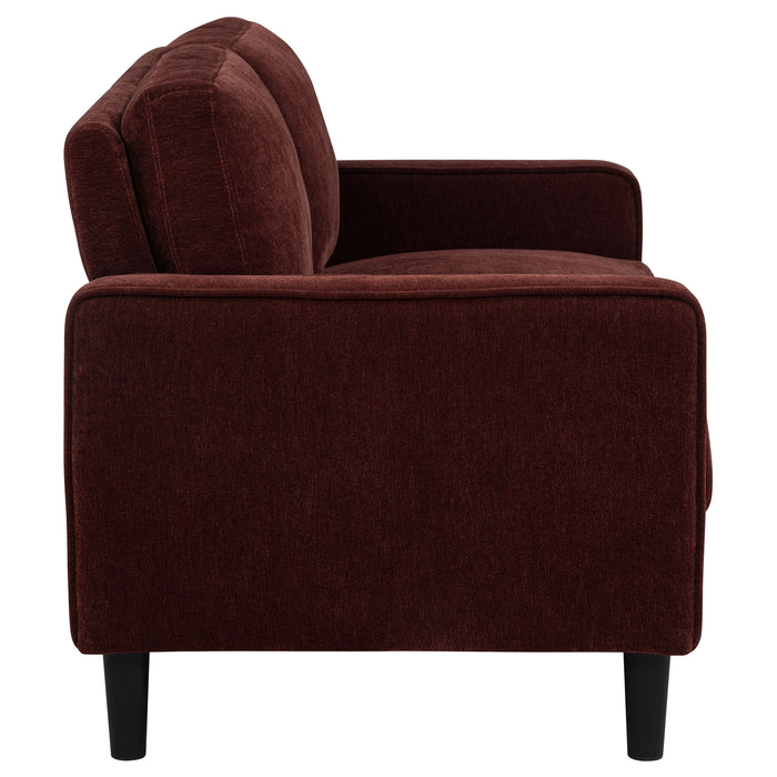 Ruth 3-piece Fabric Upholstered Track Arm Sofa Rust Red