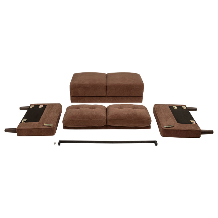 Bowen II 3-piece Fabric Upholstered Track Arm Sofa Set Rust