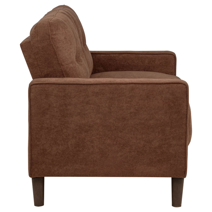 Bowen II Fabric Upholstered Track Arm Loveseat Rust