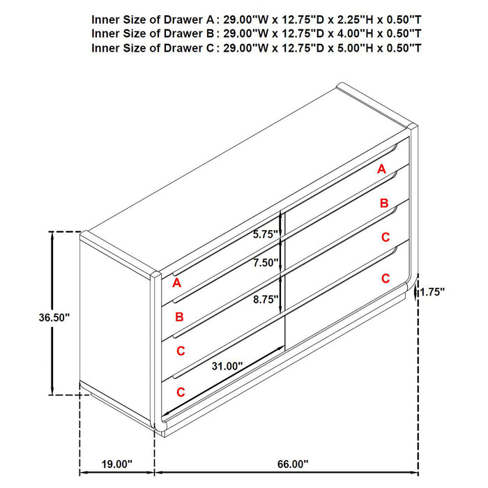 Leandro 4-piece Queen Bedroom Set Burnished Black