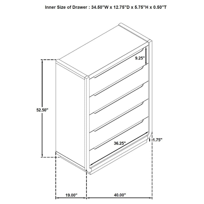Leandro 5-piece Queen Bedroom Set Burnished Black