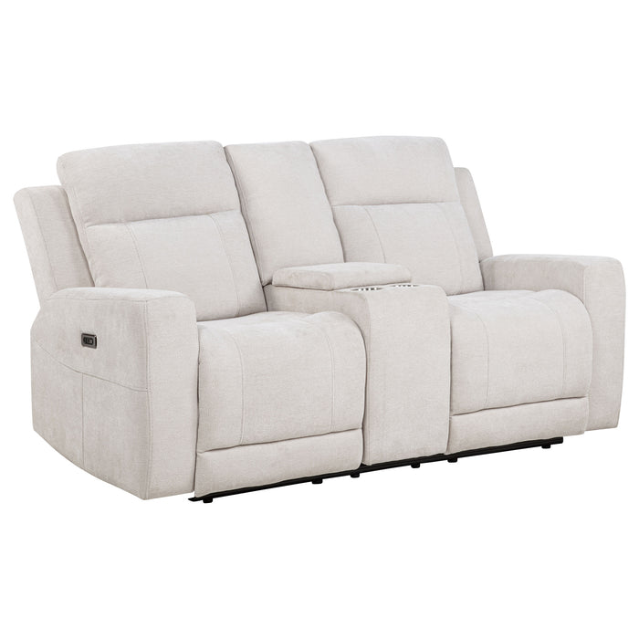 Kennett 2-piece Chenille Power Reclining Sofa Set Ivory