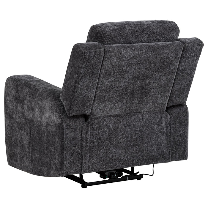 Kennett 3-piece Chenille Power Reclining Sofa Set Dark Grey