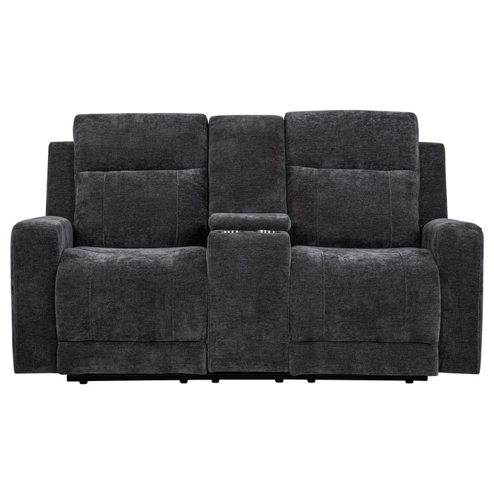 Kennett Chenille Upholstered Power Reclining Loveseat Grey
