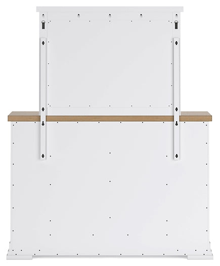 Ashbryn Queen Panel Storage Bed with Mirrored Dresser and Nightstand