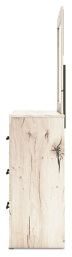 Lawroy Full Panel Headboard with Mirrored Dresser