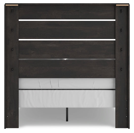 Hollivern Full Panel Bed with Mirrored Dresser