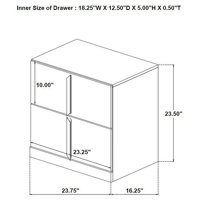 Ines 5-piece Eastern King Bedroom Set Navy and White High Gloss