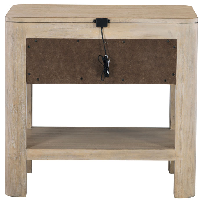 Solano 1-drawer Nightstand Bedside Table Weathered Mango