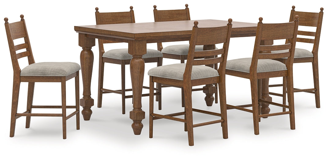 Greddinton Counter Height Dining Table and 6 Barstools