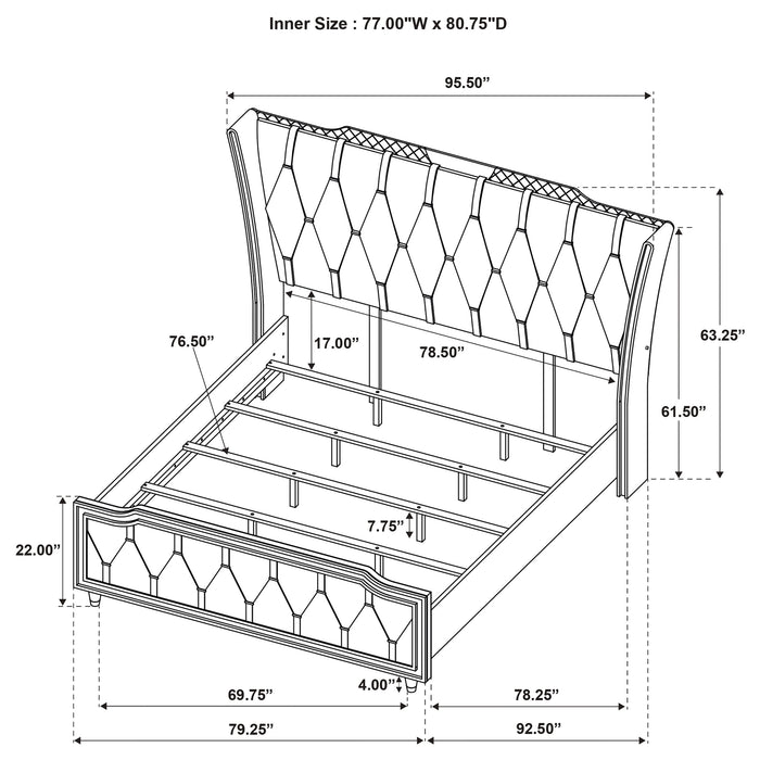 Lorient 5-piece Eastern King Bedroom Set Black