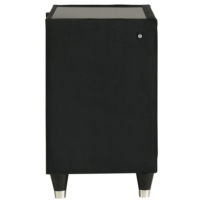 Lorient 2-drawer LED Nightstand with USB Black